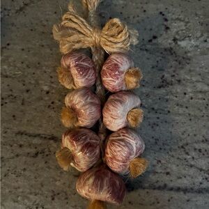 Decorative Ceramic Garlic Rope Accent - Natural and Purple